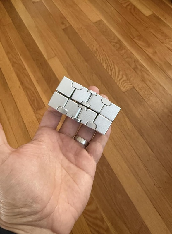 Fidget Cube New Version Fidget Finger Toys - Metal Infinity Cube Prime for Stress and Anxiety Relief/ADHD, Ultra Durable Sensory Gifts for Adults and Teens Kids photo review